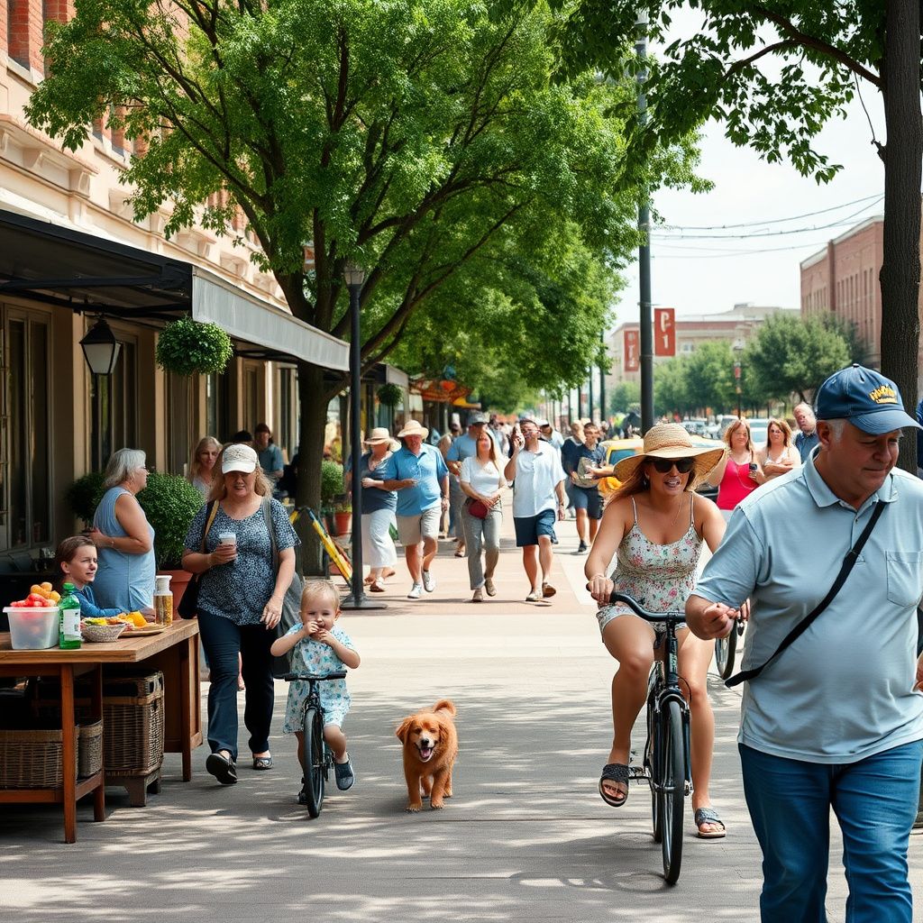 A scenic view of Liberty Street in downtown Waynesboro, showing the historic brick buildings and local storefronts.