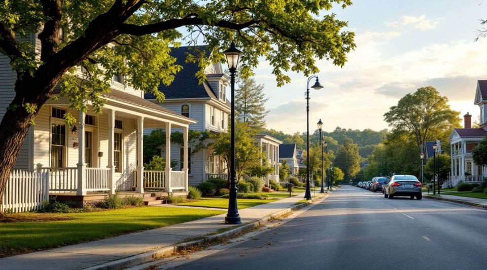 A professional restoration vehicle parked on a residential street in Harlem, GA, near historic pier-and-beam homes.