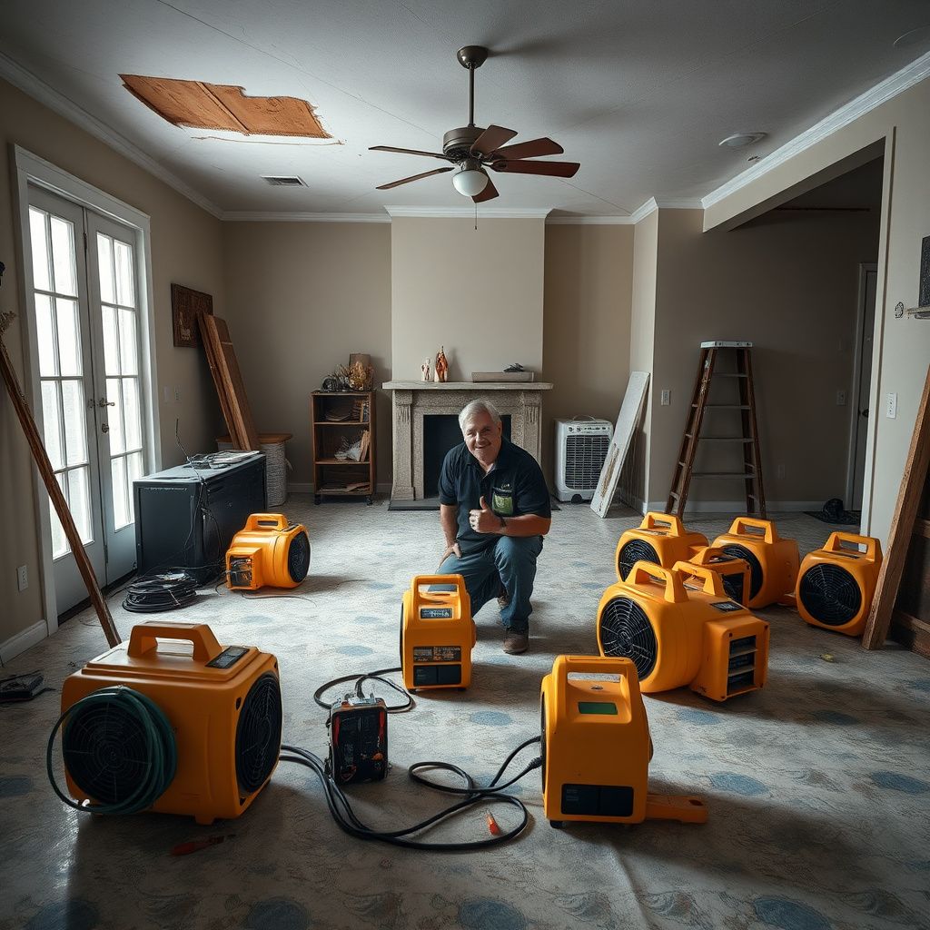 A technician using a thermal imaging camera to detect hidden moisture behind a wall in a Harlem residence.
