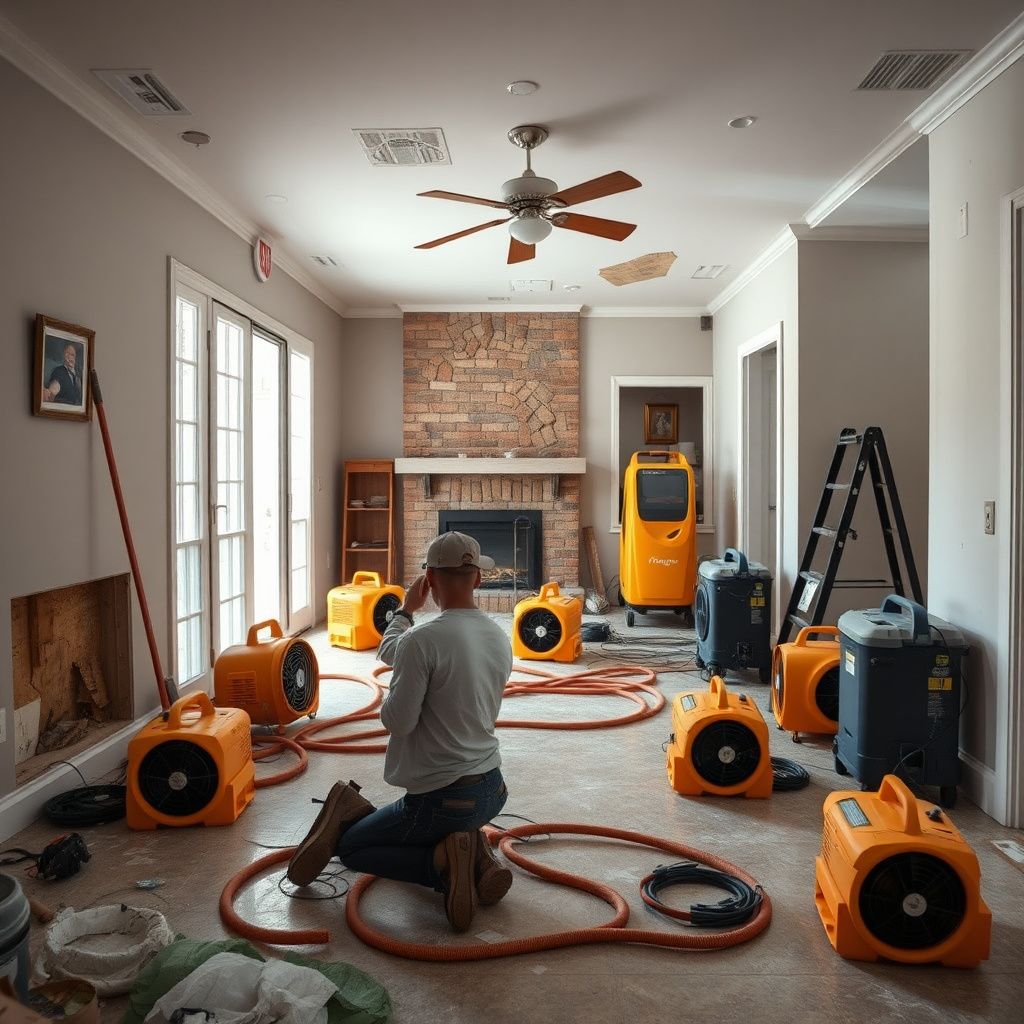 A clean, organized residential basement in Martinez after a successful professional drying and restoration project.
