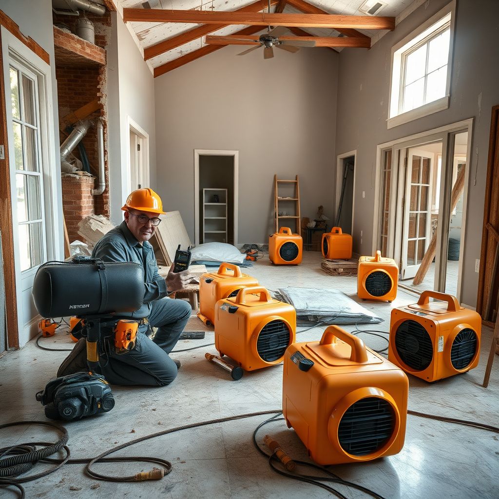A technician using a professional moisture meter to check for hidden dampness behind a drywall in an Augusta residence.